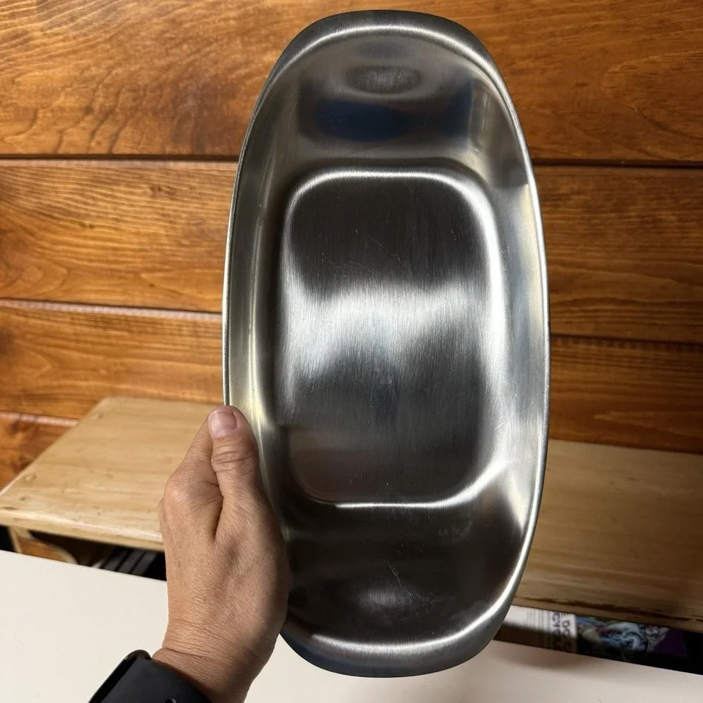Vintage WMF Cromargan Stainless Steel Oval Serving Tray